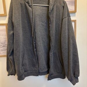 SHEIN Charcoal Zip-Up Jacket